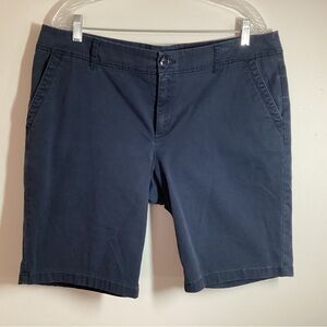 LIZ CLAIBORNE 16 Shorts Bermuda Navy Blue Cotton